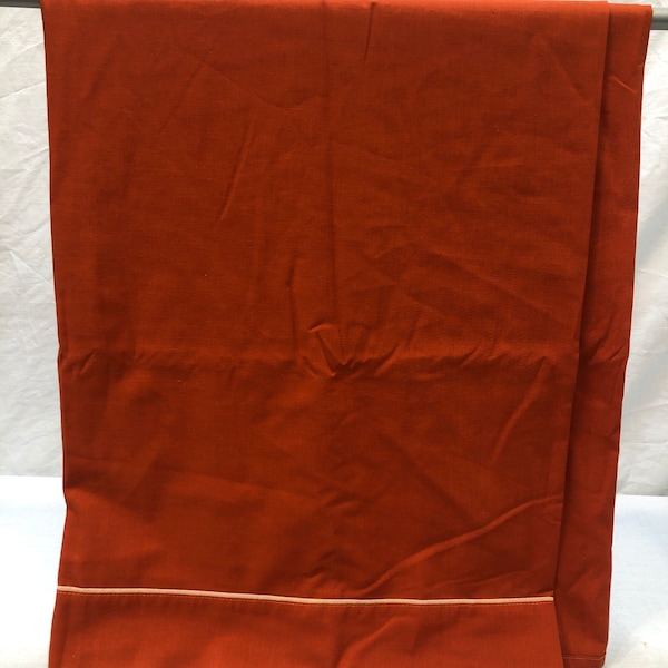 Vintage orange flat sheet, solid color, solid bedding, vintage, 35 percent cotton, 65% polyester, solid orange