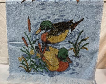Vintage Cannon Duck badhandduk, retro badrumsdekoration i 100 % bomull
