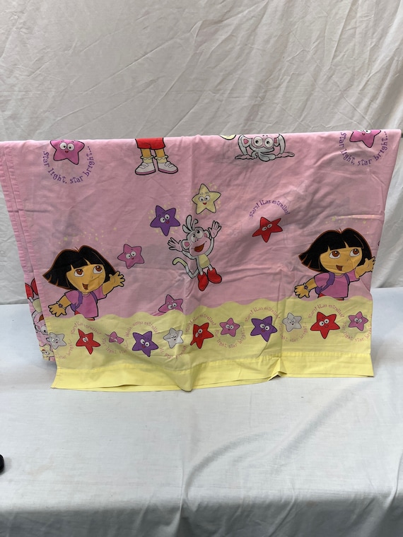 Vintage Dora the Explorer Nick JR Flat Twin Sheet, Cartoon, Kids