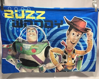 Vintage retro Toy Story pillowcase, Woody pillowcase, buzz lightyear pillowcase, disney, movie, carton, pillowcase, bedding