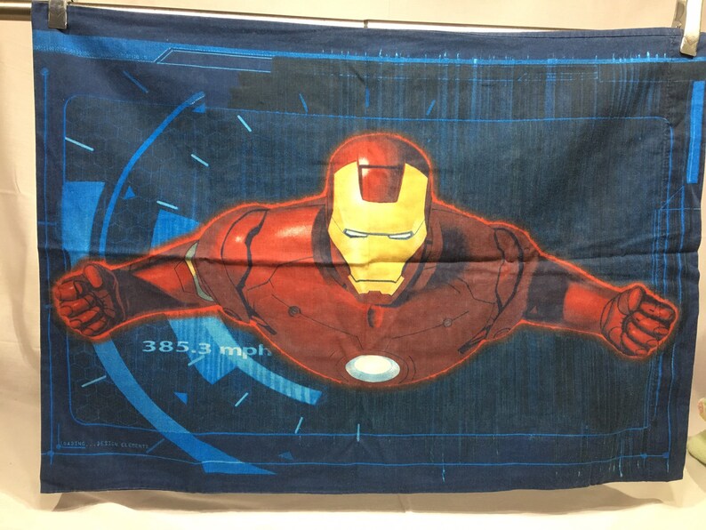 Vintage Ironman Pillowcase Superhero Marvel Bedding Comic Etsy