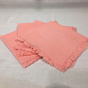 Vintage set of 2 baby pink dinner napkins