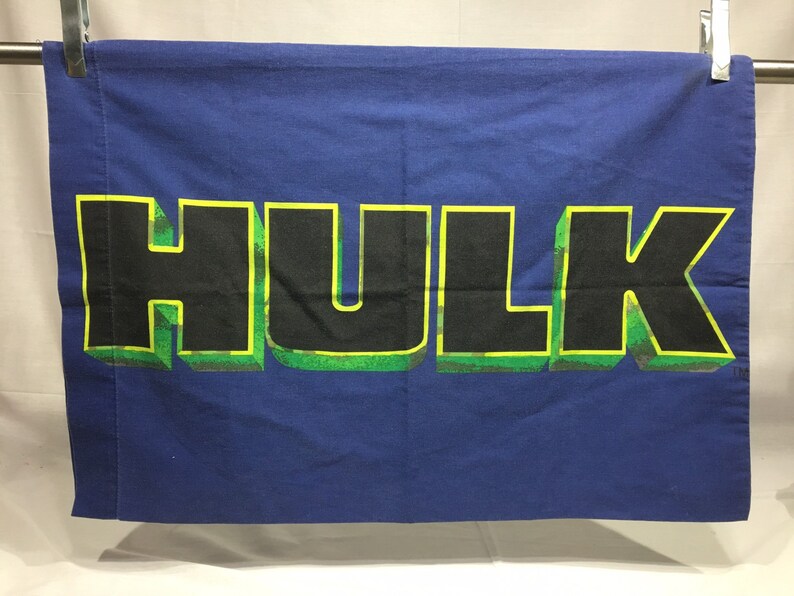 Hulk pillowcase superhero comic Vintage Incredible Hulk pillowcase bedding Hulk cartoon