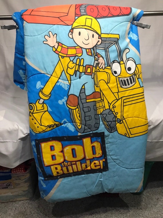 Vintage Bob The Builder Twin Bedspread Comforter Blanket - Bob The Builder Toddler Bedding Vintage Bob The Builder Twin Bedspread Comforter Blanket - Bob The Builder Toddler Bedding