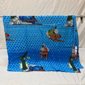 Vintage Twin Thomas the Train prześcieradło, kreskówka, Percy, Gordon, pościel, pościel, retro cartoon sheet, prześcieradło, płaskie prześcieradło, Thomas i Przyjaciele