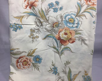 Lenzuolo singolo vintage con stampa floreale, tessuto JCPenney, progetto di cucito