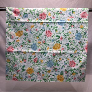 Vintage floral standard pillowcase, floral, yellow, blue, pink flowers, bedding, floral pillowcase, roses, colorful, JCPenney, flowers