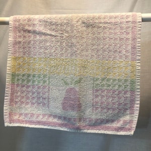 Vintage Mr Jeeves kitchen towel, dish towel, fruit, pastel colors, retro kitchen hand towel, retro towel, hand towel