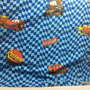 Vintage Twin flat Cars sheet, Disney, kreskówka, błyskawica mcqueen, pościel, pościel, retro cartoon sheet, prześcieradło, płaskie prześcieradło,