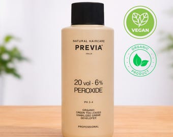Previa Haircare Hair Peroxide Cream 20 Volume 6% Developer | Organic Green Tea Leaves