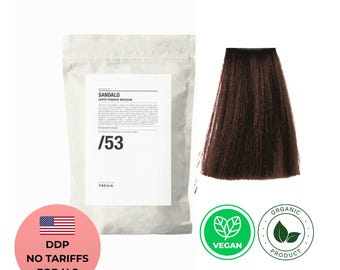Golden Chestnut Brown Hair Dye | Hair Color Previa Infusion Powder 53 Sandalo | Vegan | Natural