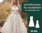 Wickelkleid Schnittmuster PDF Damen | Ärmelloses Sommerkleid nähen | Schnittmuster für Wickelkleid | Digitaler Download
