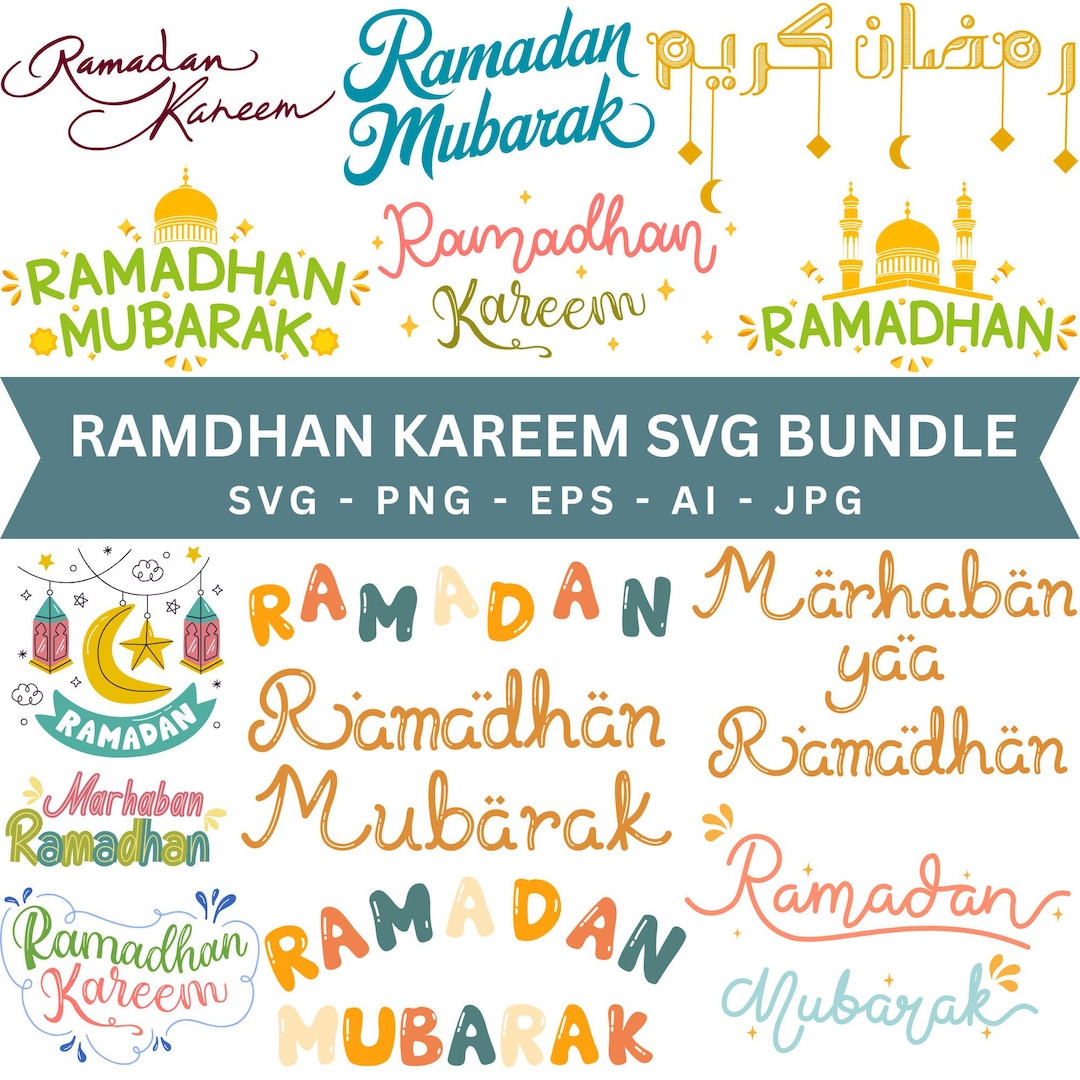 Ramadan Kareem SVG Bundle, Silhouette, Ramadan Mubarak Svg, Islamic ...
