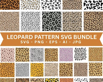 Leopard Print Svg, Leopard Print png, Animal Print SVG Bundle, Animal Print Clipart, Tiger Print Svg, Cow Print Svg, Instant download
