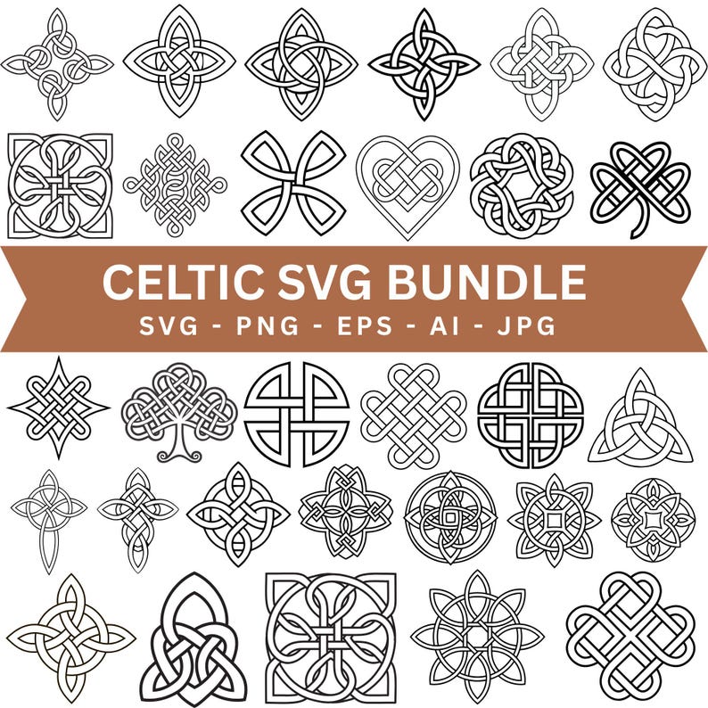 Celtic Knot SVG Bundle, Celtic Clipart, Celtic Knots & Symbols, Knots ...