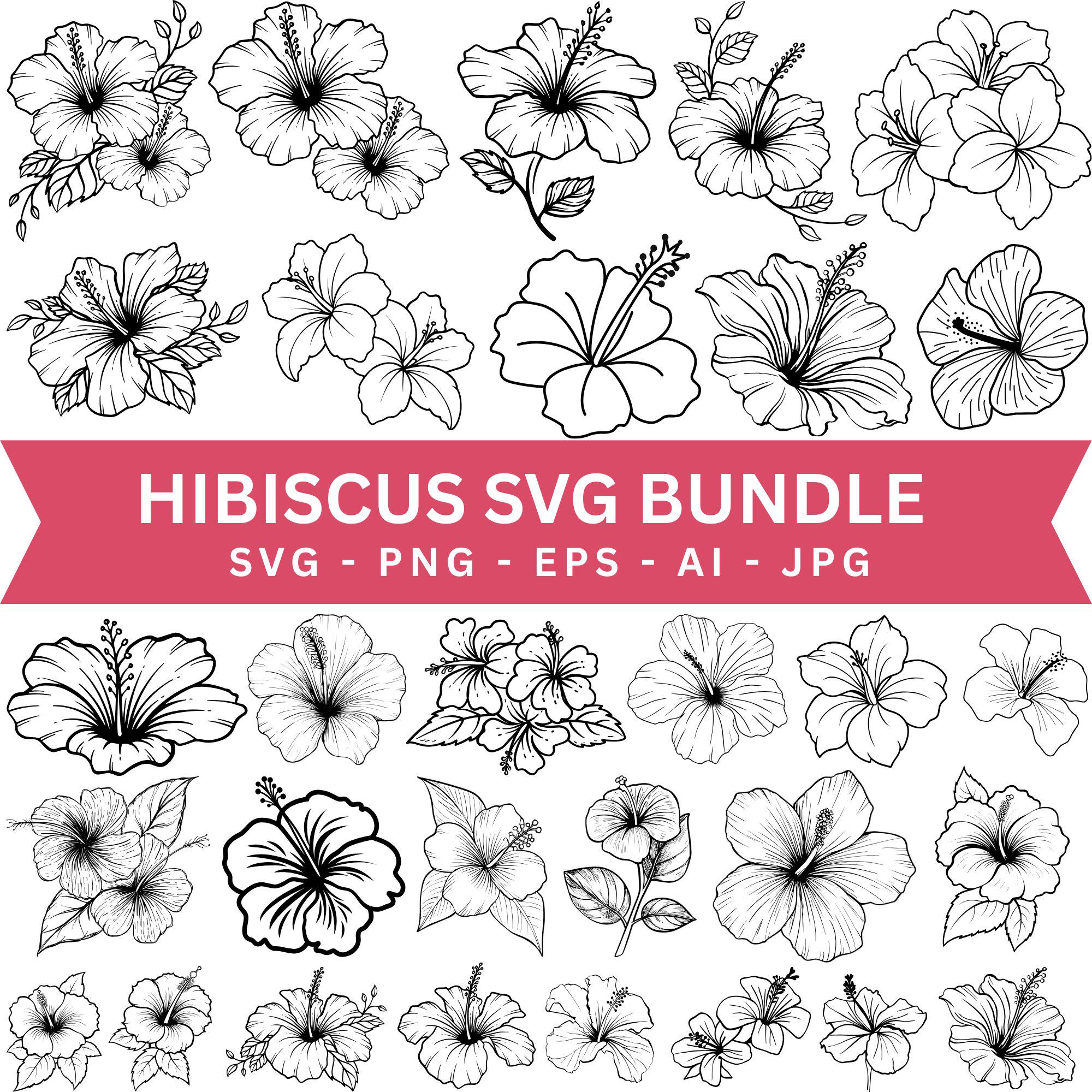Hibiscus Flowers Svg Bundle, Hawaiian Hibiscus Svg, Digital Download ...