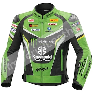 Kawasaki Ninja ZX-10R Racing Läderjacka, Biker Motorcykel Sportkläder