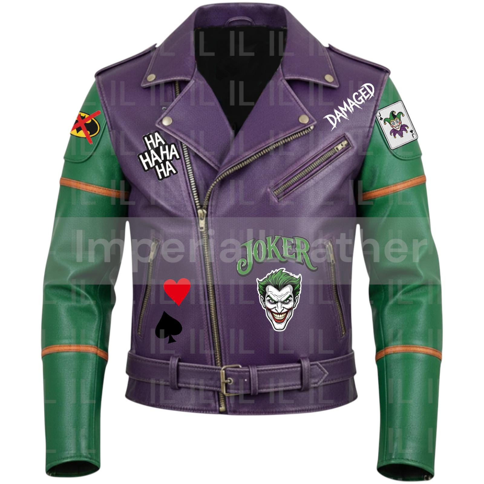 JOKER出品 Joker Leather Jacket, Motorcycle Punk Rock Style Jacket, Punk Rock