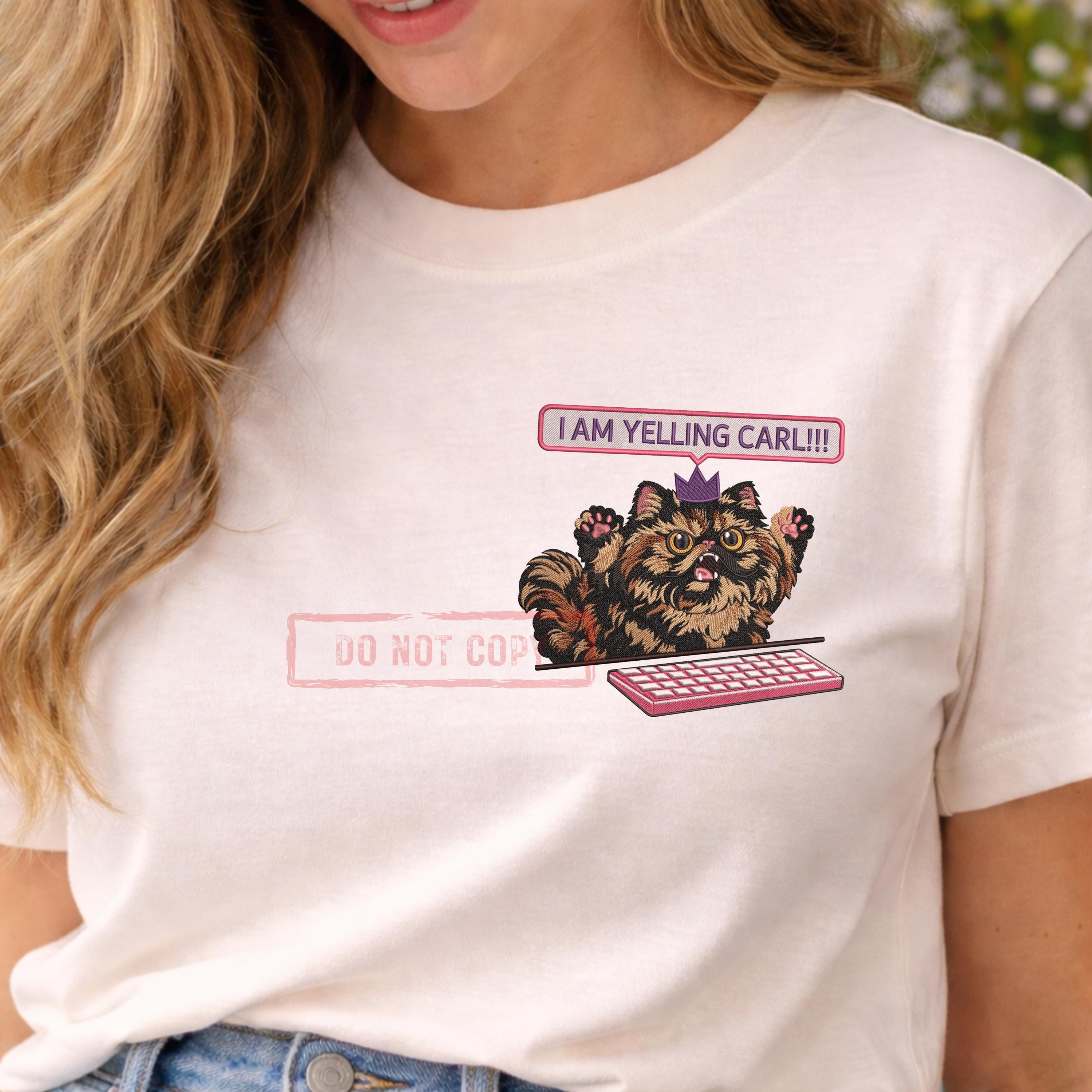 Yelling Cat Meme Embroidery File, Funny Cat Quote Embroidery Design ...