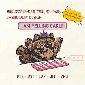 Yelling Cat Meme Embroidery File, Funny Cat Quote Embroidery Design, Geeky Bookish Cat Pattern, Fantasy Reader Design