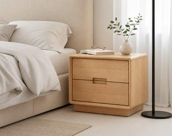 Custom Order for Andrea – Set of 2 Solid Maple Nightstands, RAL 7012 & RAL 7024, Blum Soft-Close Drawers