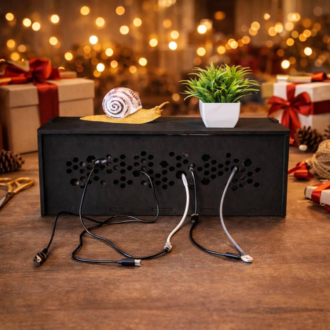 Oak Wood Gaming Desk Cable Organizer | Handmade PC & RGB Setup - Etsy