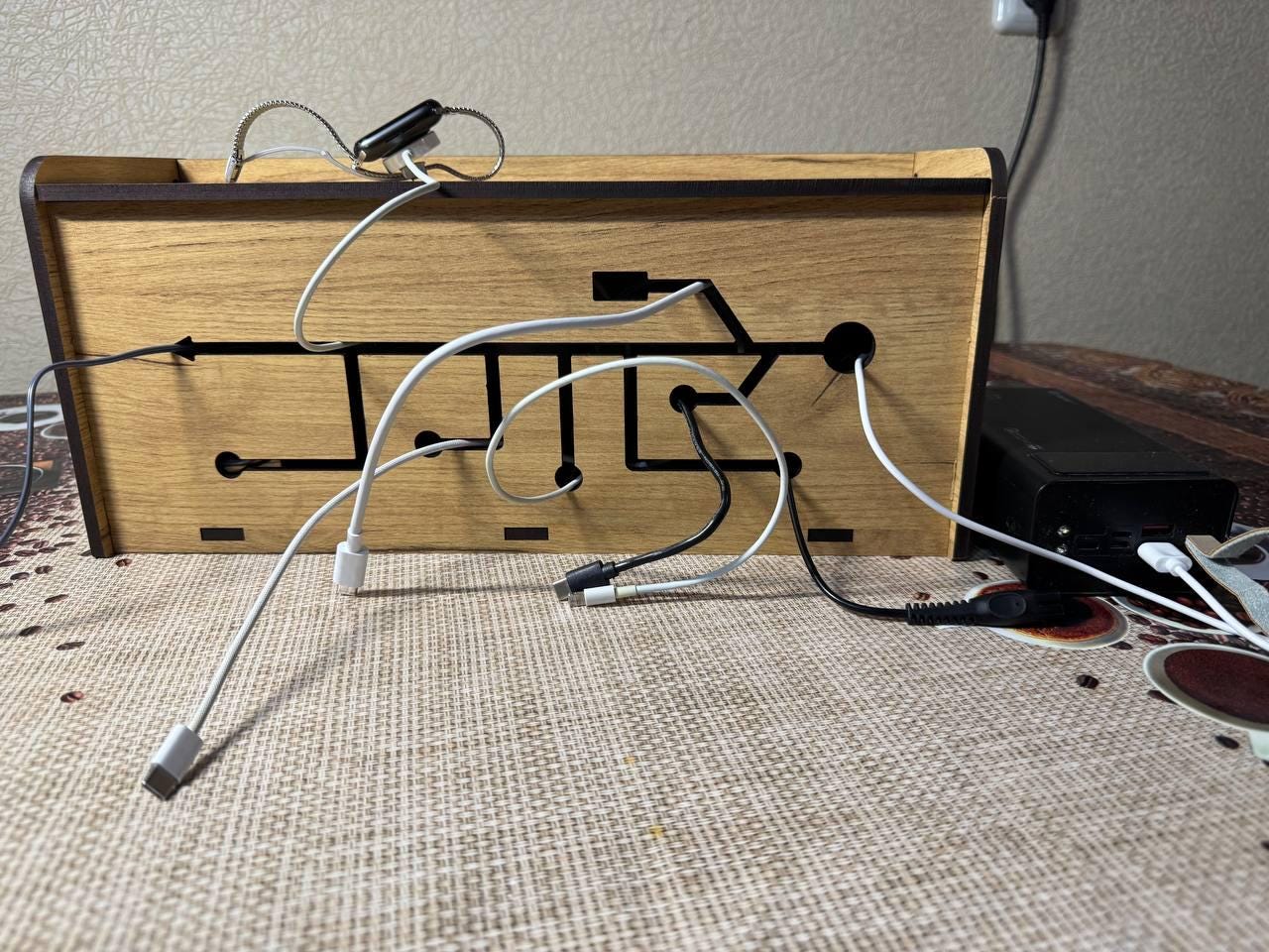 Solid Oak Cable Management Box, Gaming Desk Organizer, Handmade - Etsy