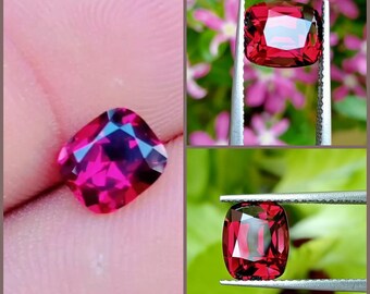 天然レッドロードライトガーネット 3個 | スリランカ産宝石 | 長方形クッションカットルース宝石 | ジュエリー用認定ガーネット | セイロン産ユニーク宝石