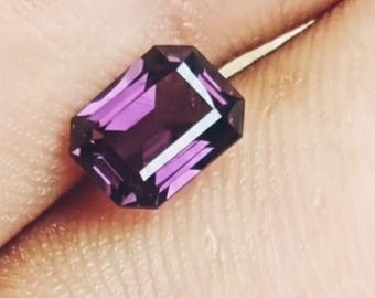 2.04 Ct Natural Purple Spinel Gemstone | Rectangular Mixed Cut Violet Spinel | Loose Gem for Jewelry, Engagement Ring Stone | Sri Lanka Gems