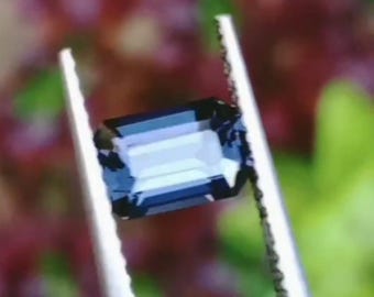 Natural Bluish Violet Spinel 1.06ct | Sri Lanka Rectangular Step Cut Spinel Gemstone | Certified Loose Purple Blue Spinel | Ceylon Gems