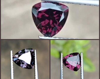 天然スピネル 三角形 クッションカット ルース 宝石 3個 | ピンクがかったバイオレット バイオレット パープル スピネル バイオレット パープル スピネル スリランカ産 高級宝石