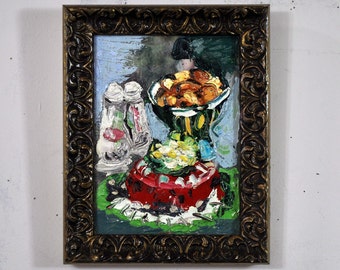 Yummy Tomato Aspic ÖlGemälde, Weird Food Art, Tomaten Aspic Gemälde, Jello Food, Essen Kunstwerk, 1950 Essen Kunst, Gelatine Essen Illustration
