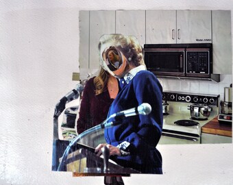 Feminist Collage Art, Duality of Woman, Original Paper Collage