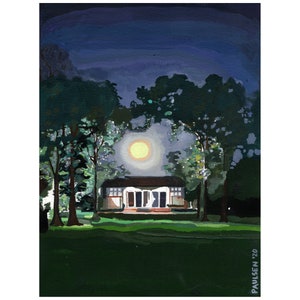 Night walk Tower Grove Park; Tower Grove Park Art; Moonlight Tower Grove Park; Framer&#39;s Market Pavilion; Limited edition Digital Art Print.