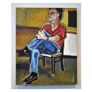 Figurative painting of a man original Oil Painting on Canvas. Henry.