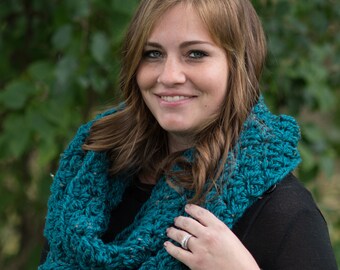 Crochet Pattern, Easy Cowl Crochet Pattern, Cowl Scarf Crochet Pattern, Crochet Scarf Pattern, Scarf Crochet Pattern, Instant Download 461