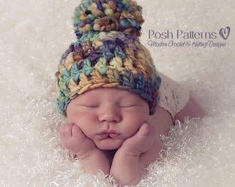 CROCHET Pattern - Crochet Hat Pattern - DIY Crochet Beanie - Baby Hat Crochet Pattern - Baby to Adult Sizes - Photo Prop Pattern - PDF 225