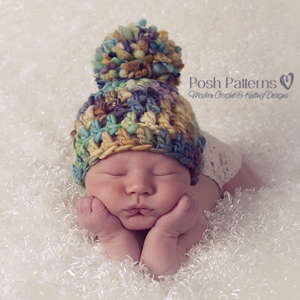 CROCHET Pattern - Crochet Hat Pattern - DIY Crochet Beanie - Baby Hat Crochet Pattern - Baby to Adult Sizes - Photo Prop Pattern - PDF 225