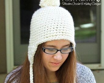 Gehäkelte Mütze mit Ohrenklappen – voluminöses Garn (PDF)