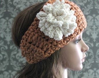 Crochet PATTERN - Crochet Headband Pattern With Flower - Easy Crochet Pattern - Crochet Headwrap - 5T Teen Adult - Instant Download PDF 299