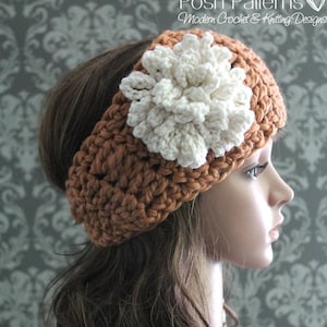 Crochet PATTERN - Crochet Headband Pattern With Flower - Easy Crochet Pattern - Crochet Headwrap - 5T Teen Adult - Instant Download PDF 299