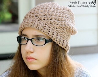 Slouchy Hat Crochet Pattern - Crochet Patterns - Crochet Hat Pattern - Crochet Patterns for Women - 6 Sizes - PDF 382