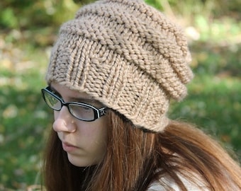 Einfache Strickanleitung - Strickmütze Muster - Slouchy Mütze Muster - Chunky Yarn Knitting Pattern - Instant Download Printable PDF Pattern