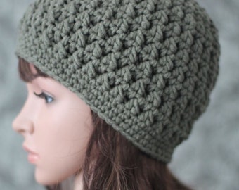 Patrón de gorro de crochet - Gorro de cable sintético, 7 tallas (Patrón PDF)