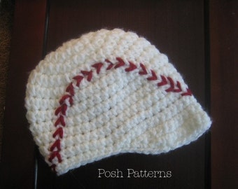 Crochet PATTERN - Baseball Hat Crochet Pattern - Crochet Hat Pattern - Crochet Pattern Boys - Baby, Toddler, Child Sizes - PDF 259