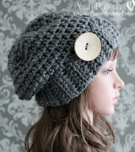 CROCHET PATTERN Crochet Slouchy Hat 