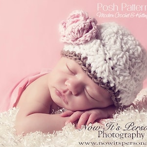 Crochet Baby Hat Pattern - Easy Crochet Hat Pattern - Crochet Flower Pattern - Baby Crochet Pattern - Includes 5 Sizes Newborn to Adult