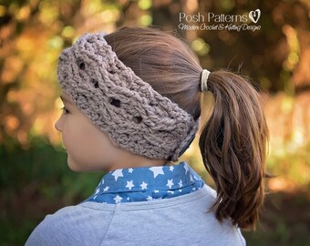 Crochet Pattern - Crochet Headband Pattern - Cable Headband - Crochet Ear Warmer Pattern - Includes Toddler, Child, Adult Sizes - PDF 425