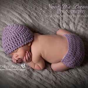 Crochet PATTERN Crocheting Pattern Crochet Hat Pattern Hat And Diaper Cover Pattern Set Crochet Hat Pattern Photo Prop PDF 142 image 2