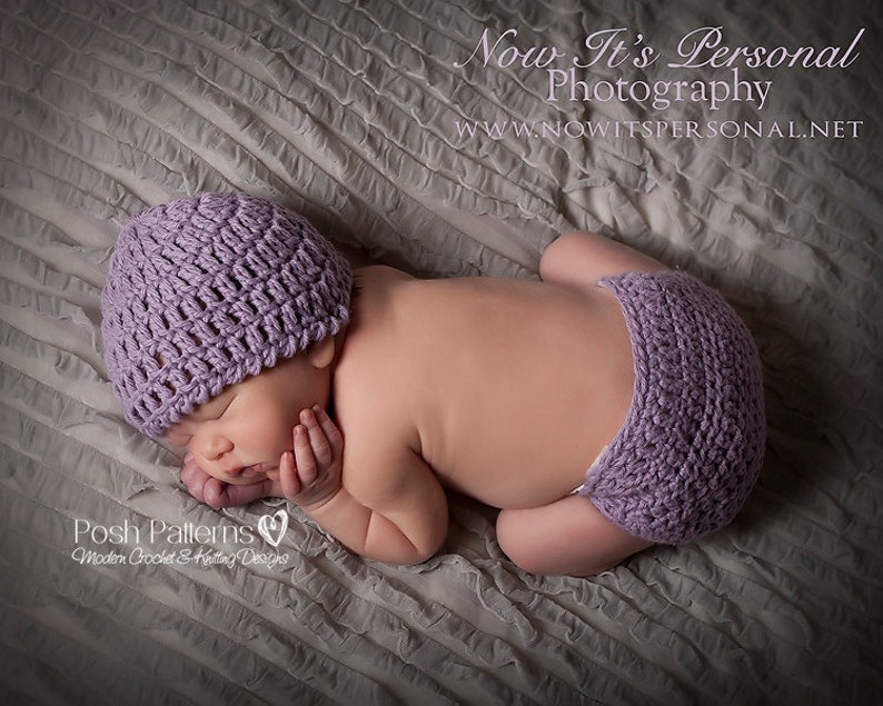 Crochet PATTERN Crocheting Pattern Crochet Hat Pattern Hat And Diaper Cover Pattern Set Crochet Hat Pattern Photo Prop PDF 142 image 2